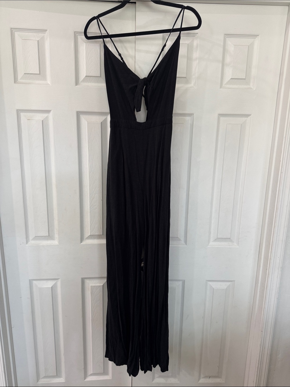 Lulus Black Tie-Front Strappy Jumpsuit